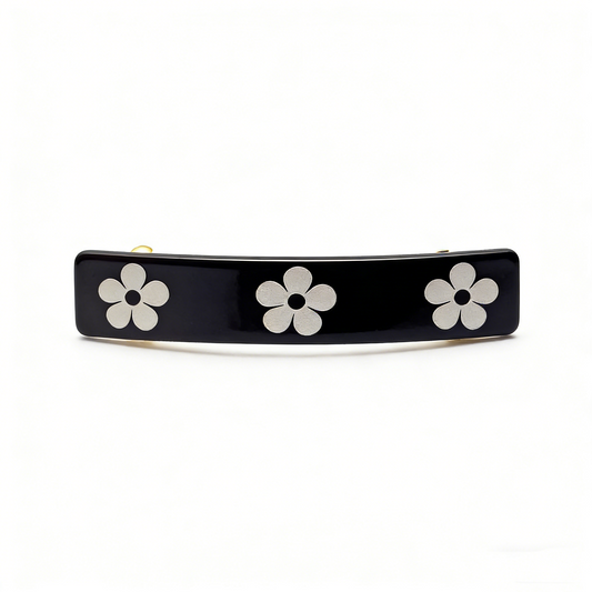 Black Rectangle Hair Barrette