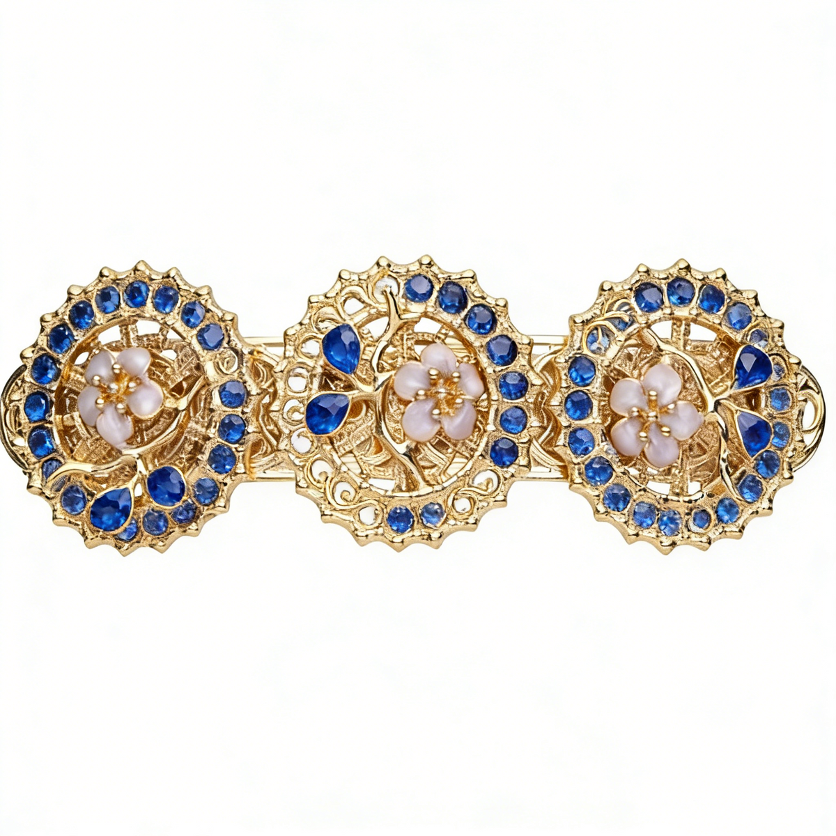 Gold Filigree Floral Hair Barrette