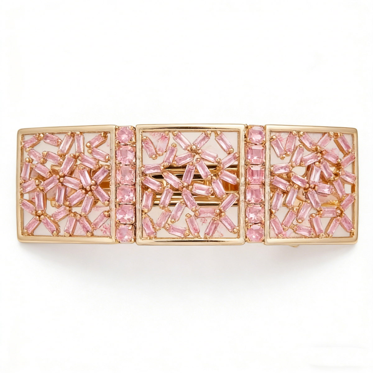 Rose Gold Geometric Square Hair Barrette