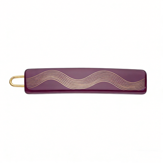 Dark Purple Gold Wavy Point Hair Clip