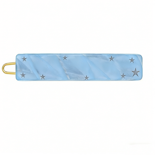 Light Blue Marble Star Point Hair Clip