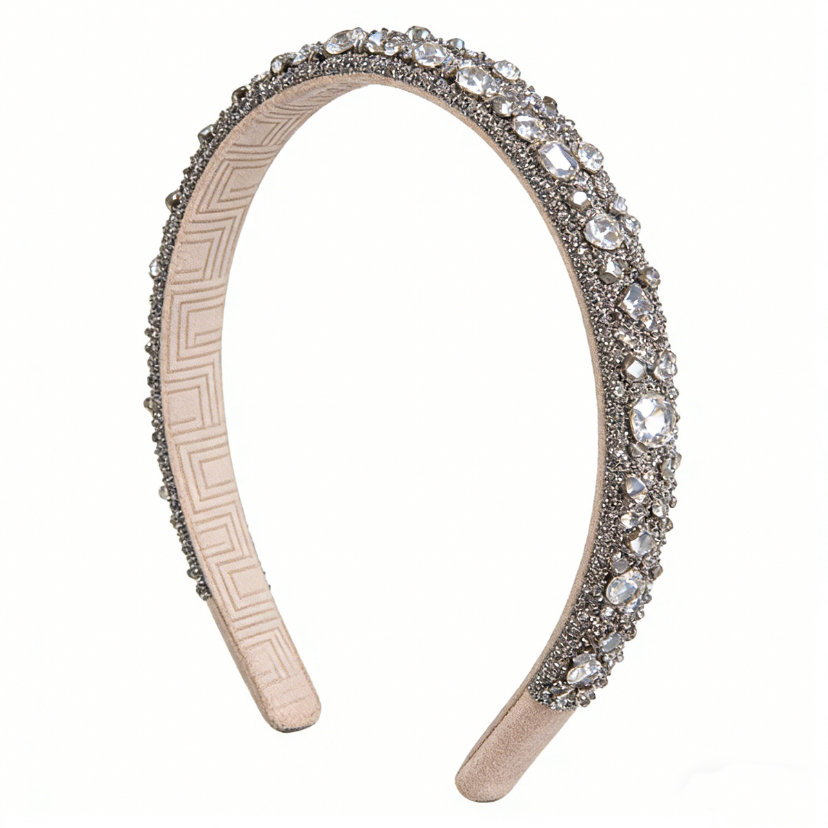 10 MM Silver Suede Leather Hair Band