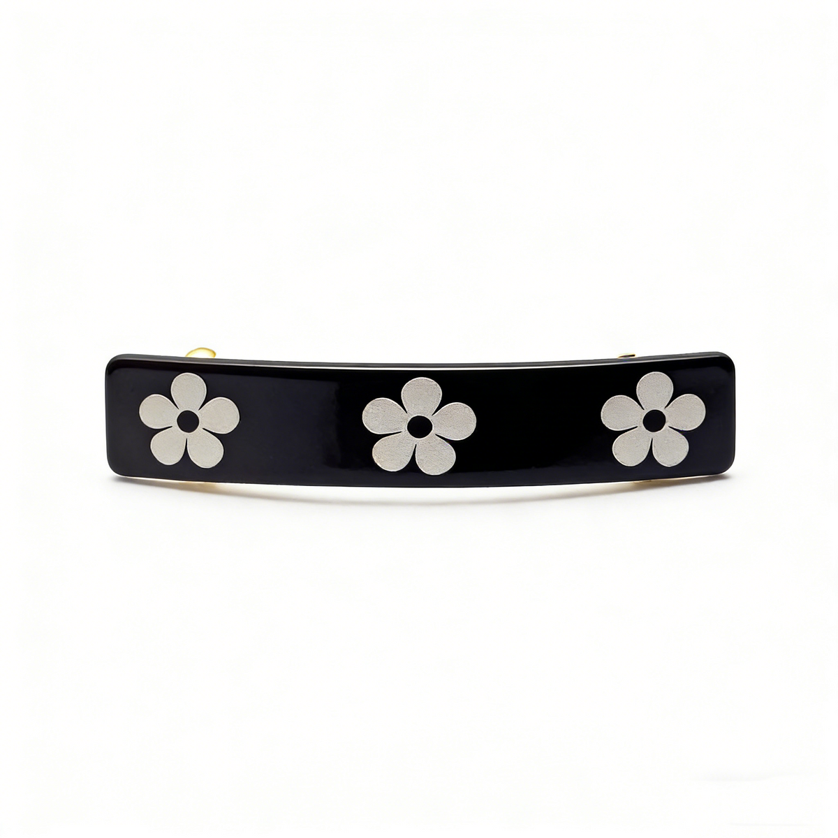 Black Rectangle Hair Barrette