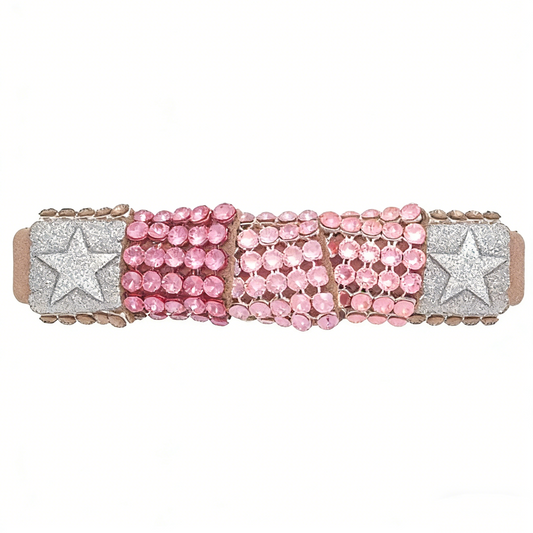 Pink Rhinestone Star Hair Barrette