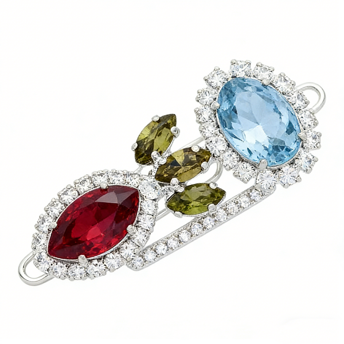 Vintage Multi Gemstone Statement Hair Clip