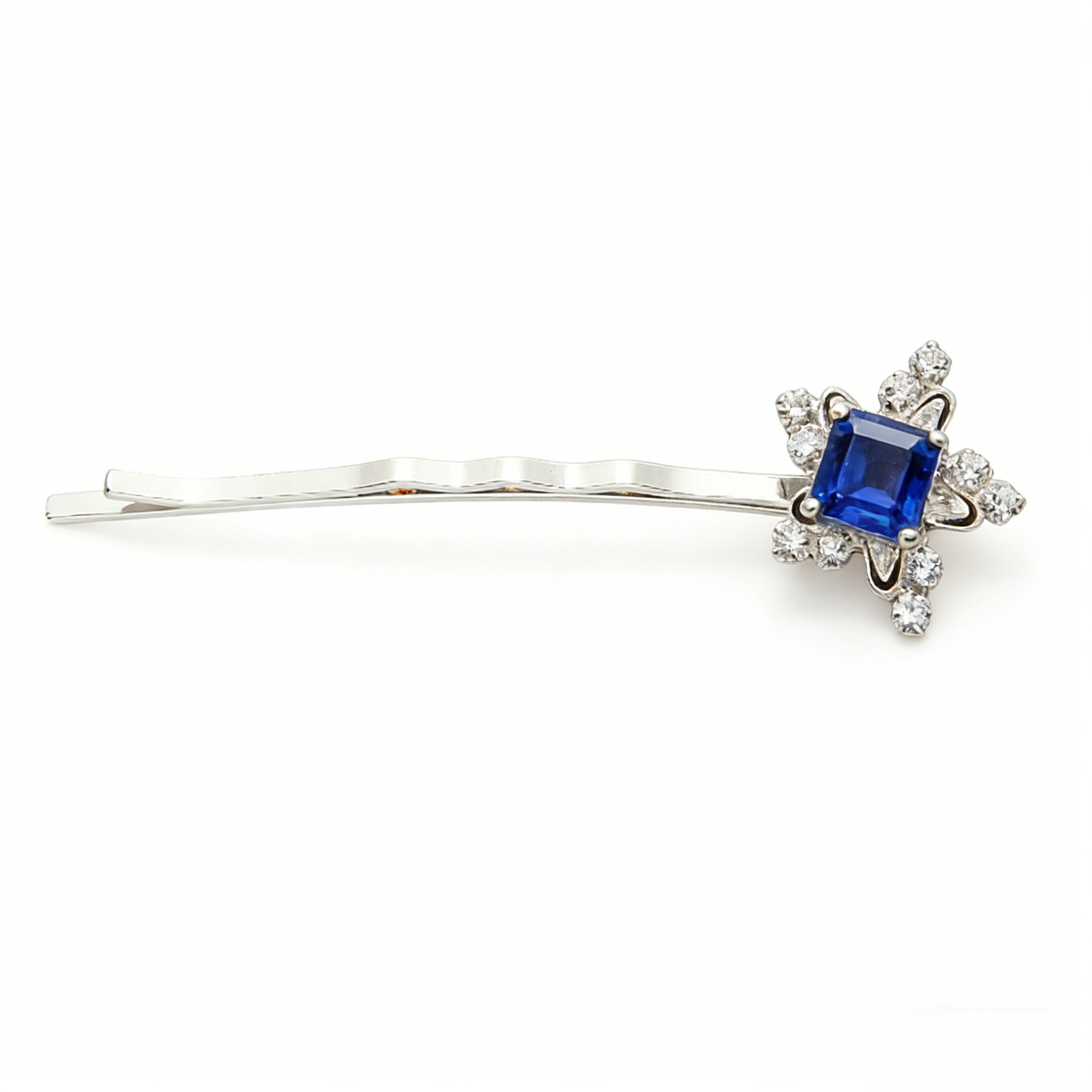 Sapphire Blue Crystal Star Bobby Hair Slide