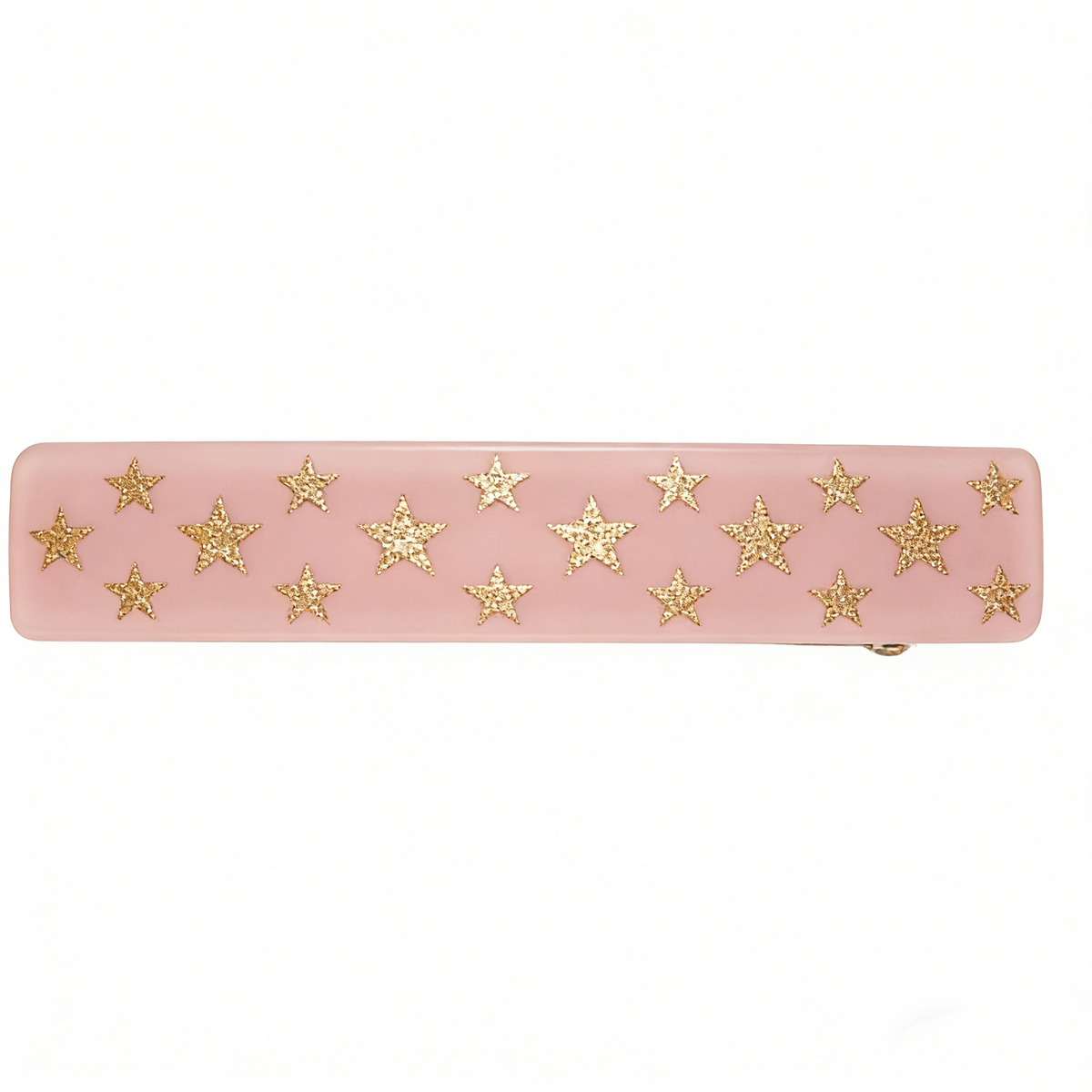 Blush Pink Hair Barrette With Gold Glitter Stars