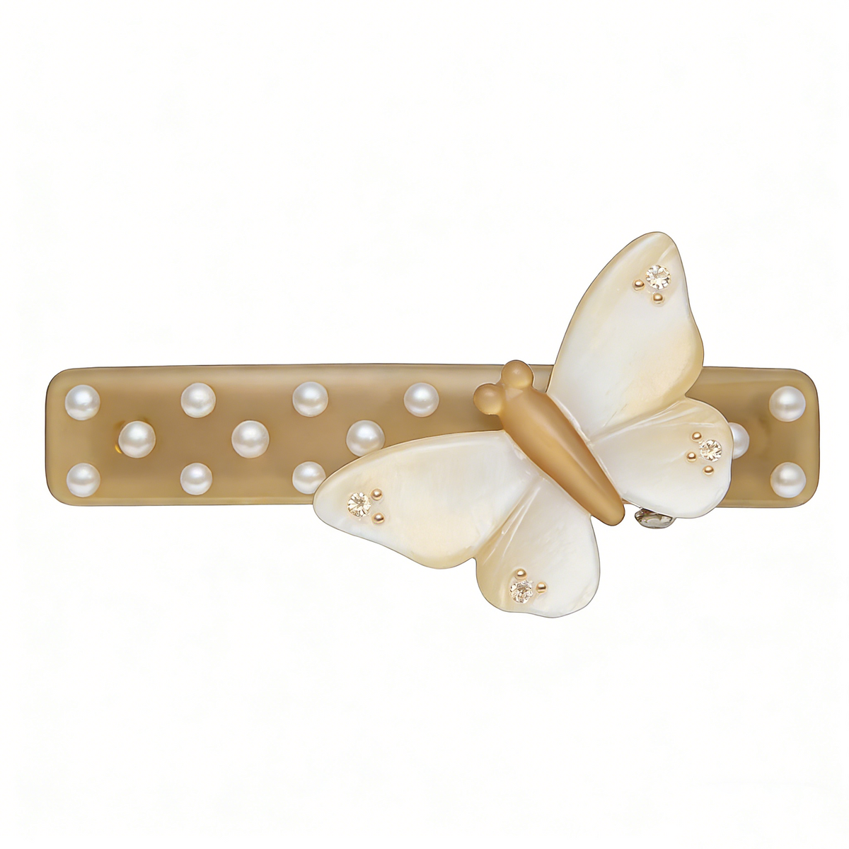 Taupe Acetate Butterfly Hair Barrette