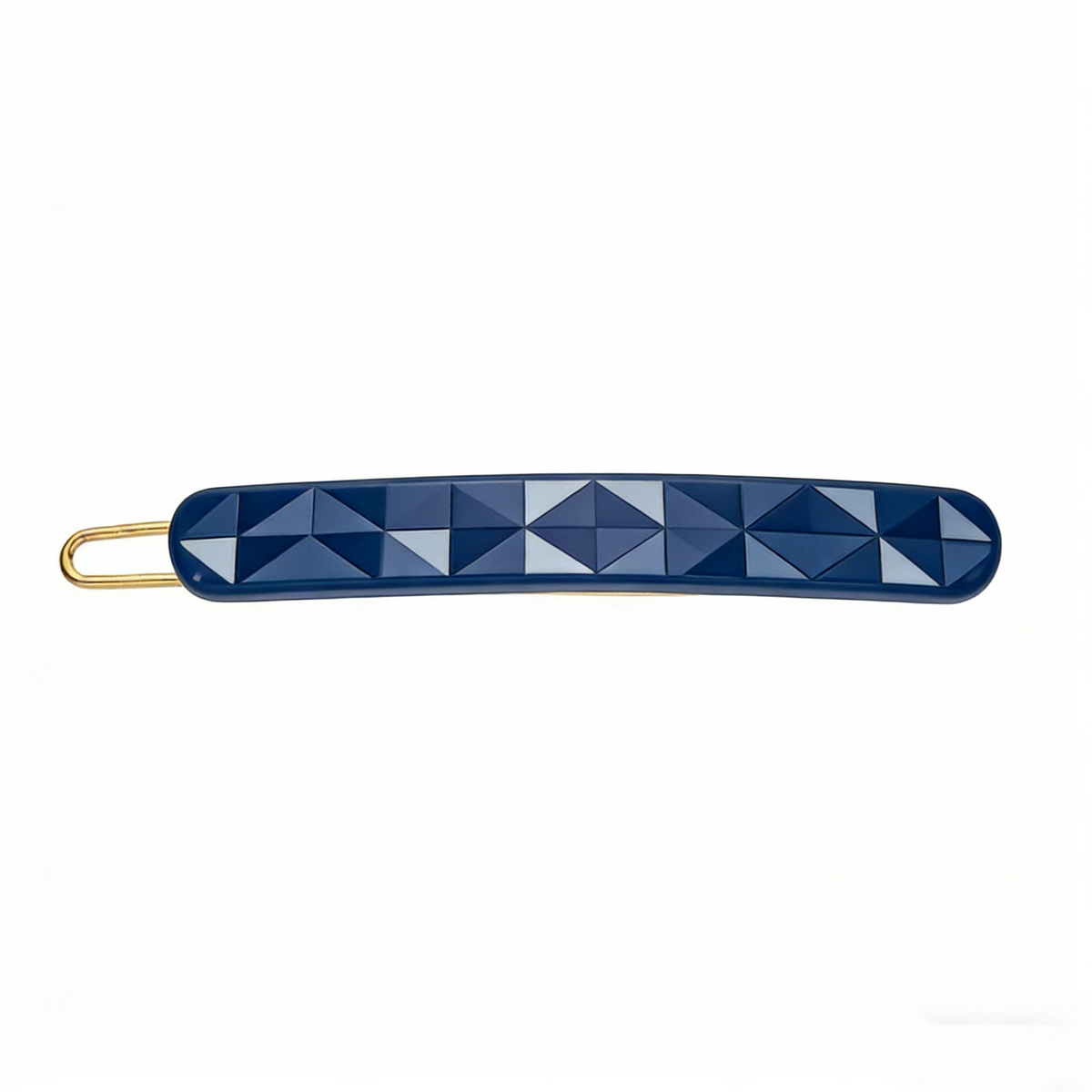 Navy Geometric Triangle Patter Hair Clip