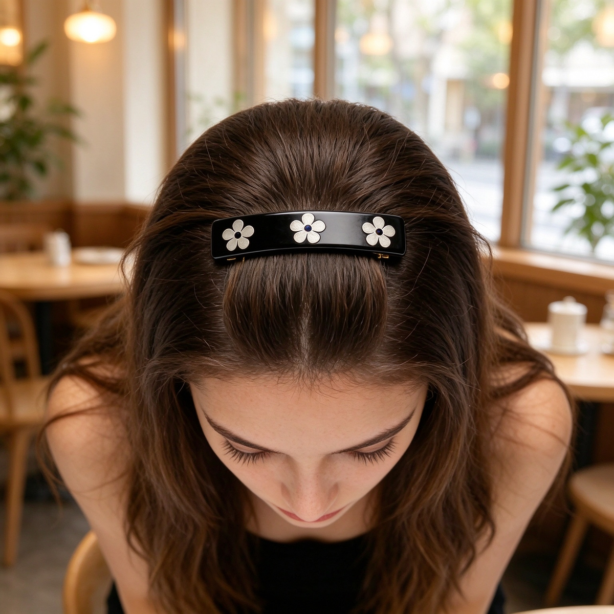 Black Rectangle Hair Barrette