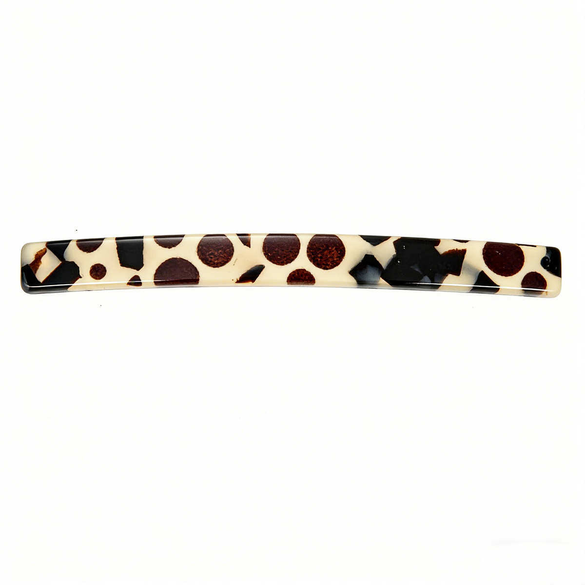 Tortoiseshell Spot Long Thin Hair Barrette