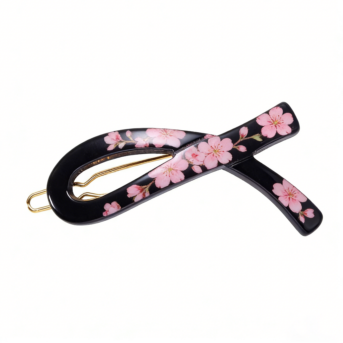 Black Cherry Blossom Twisted Shape Hair Clip