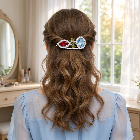 Vintage Multi Gemstone Statement Hair Clip